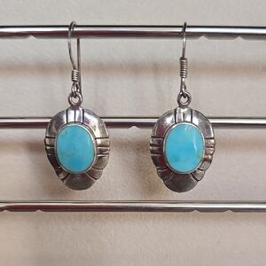 Vintage Soma 925 Sterling Silver Earrings with Turquoise Accent